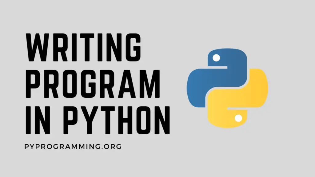 Writing Program in Python